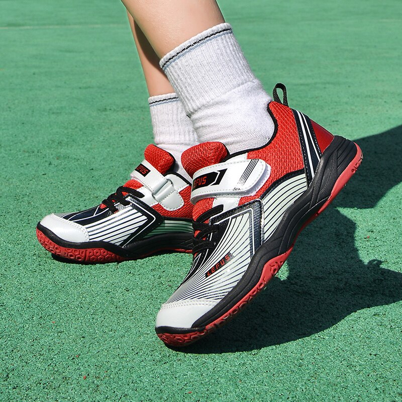 어린이용 배드민턴 신발, 조깅 미끄럼 방지 통기성 야외 스포츠 신발, 야광 테니스 신발, 운동화